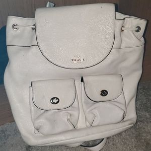 Cute white leather backpack